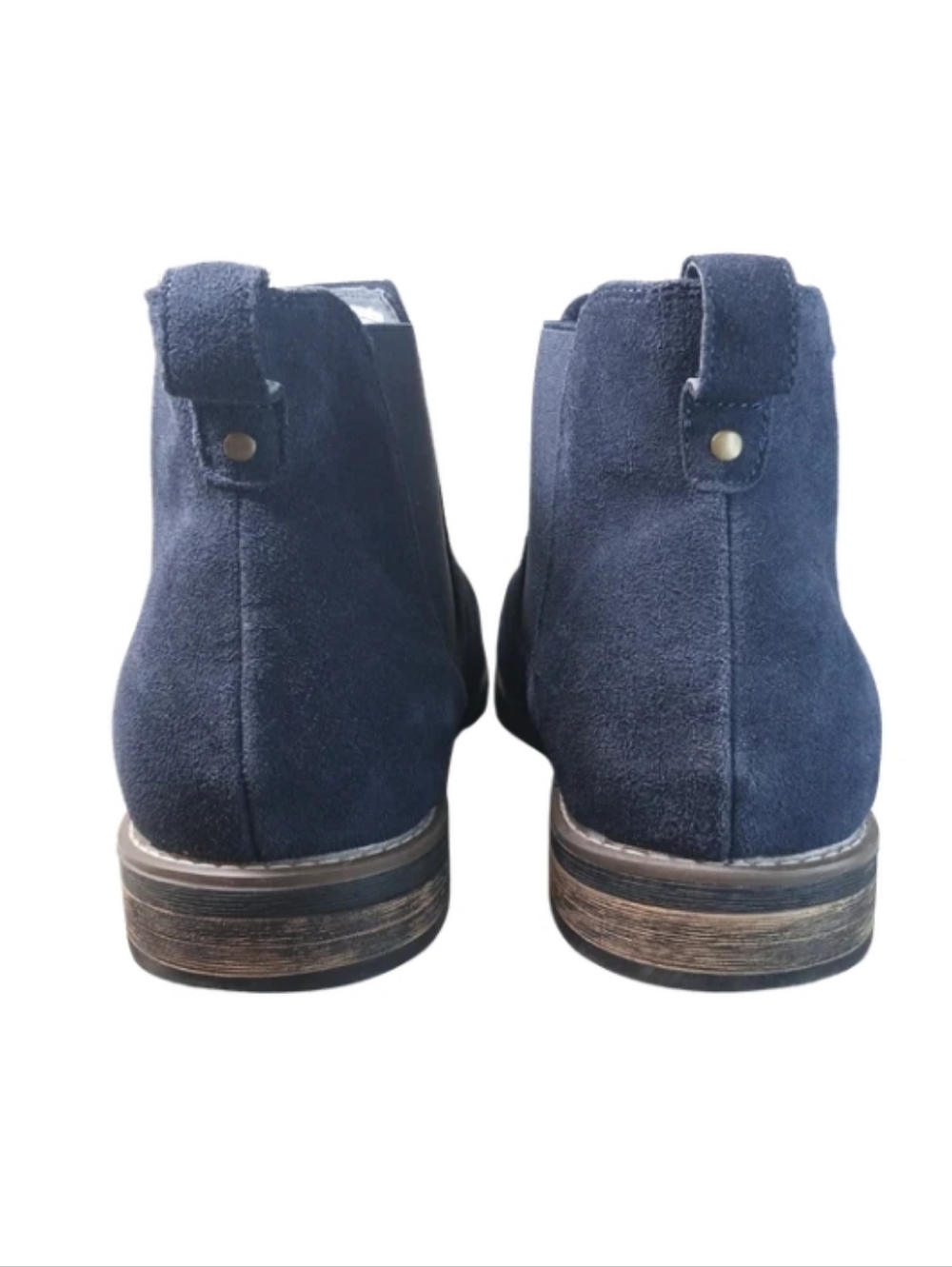 Bruno Marc Boots Men's 13 Blue Suede Pull-on Chelsea Dress Casual Shoes - Picture 4 of 9